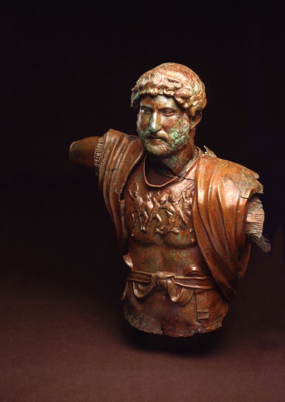 Bronze statue of Hadrian from Tel Shalem in Israel Museum
